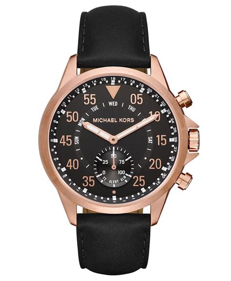 michael kors hybrid watch men|Access Men's Gage Black Leather Strap Hybrid Smart .